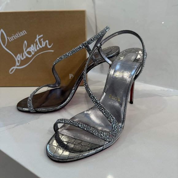 Rosalie 100 mm Crystal Embellished Slingback Sandal - Picture 1 of 7